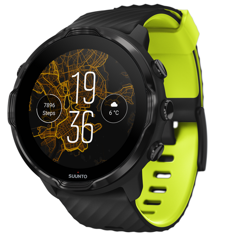 SUUNTO 7 Black Lime GPS Sports Smartwatch With Versatile Sports Experience with Wearable4U Power Bank Bundle