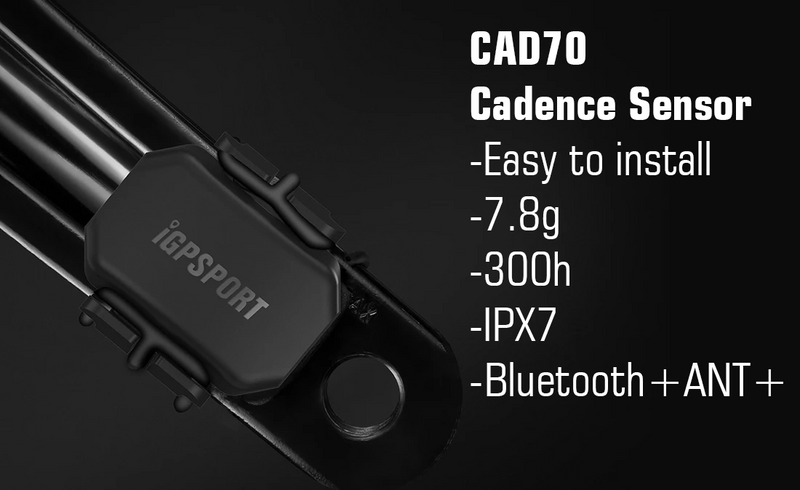 iGPSPORT CAD70 Waterproof Cycling Cadence Sensor, Black
