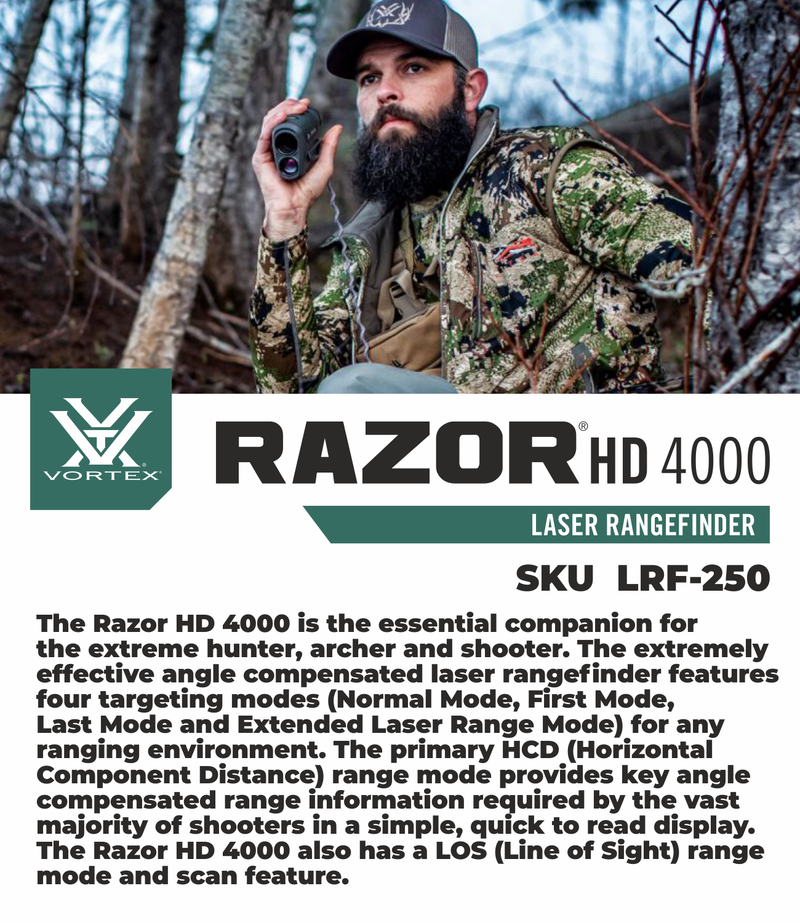 Vortex Optics Razor HD 4000 Laser Rangefinder (LRF-250)