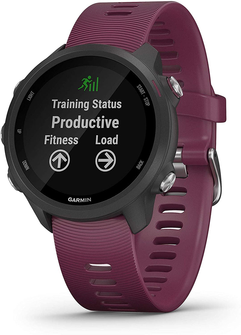 Garmin Forerunner 245 GPS Running Smartwatch with Included Wearable4U 3 Straps Bundle (Berry 010-02120-01, Khaki/Red/White)