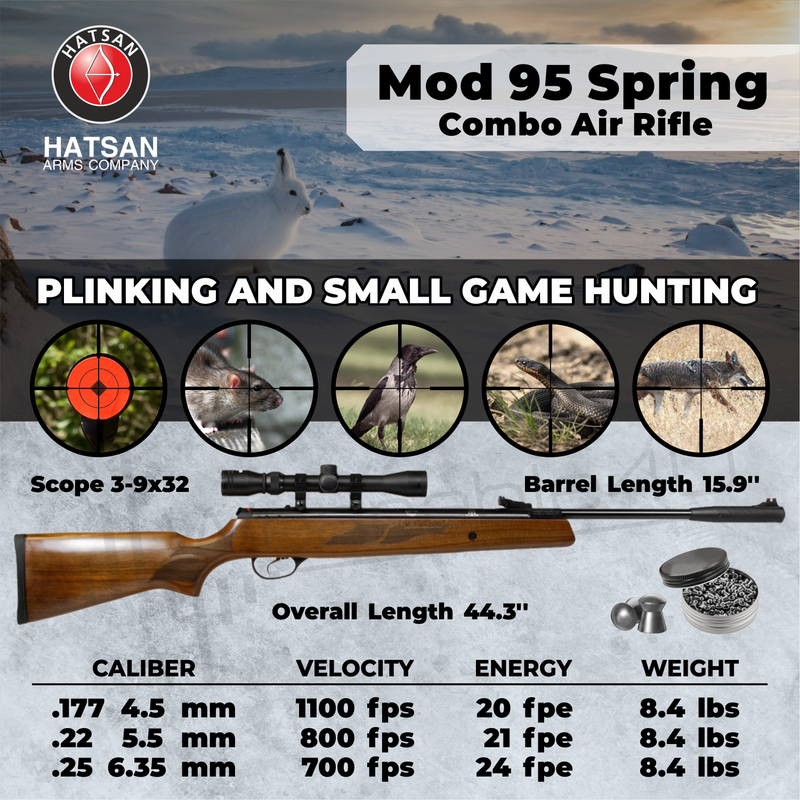 Hatsan Mod 95 Spring Combo .25 Caliber Break Barrel Air Rifle