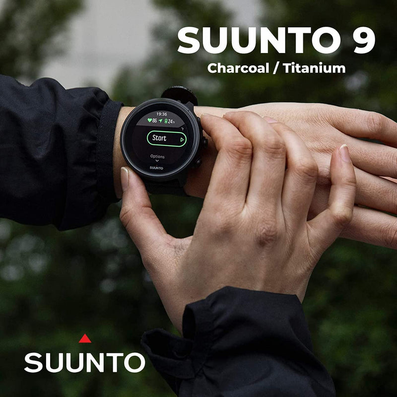 SUUNTO 9 Baro Multisport GPS Smartwatch, Charcoal Black Titanium with Wearable4U Power Bank Bundle