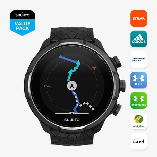 Suunto 9 Baro Titanium Ultra-Endurance GPS Watch with Exceptional Battery Life and Barometer