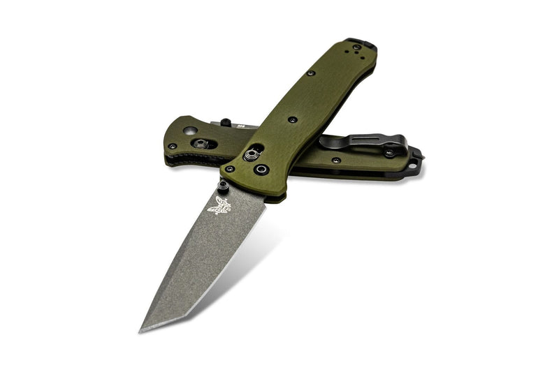 Benchmade 537GY-1 Bailout Woodland Green Aluminum Tanto Plain Folding Pocket Knife