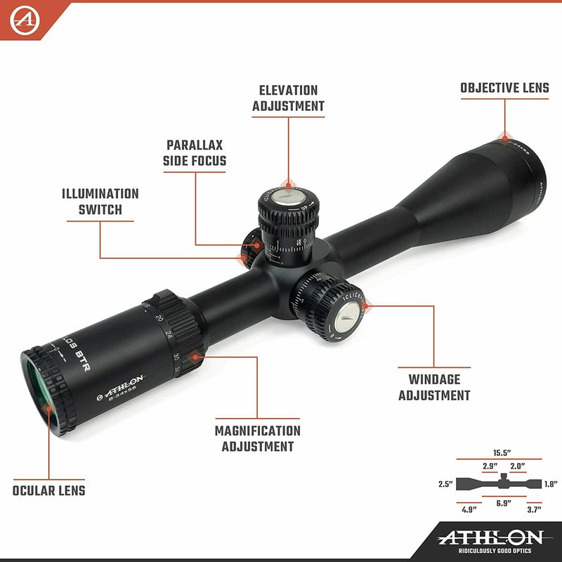 Athlon Optics Argos BTR GEN2 8-34×56 APMR FFP IR MIL, Direct Dial, Side Focus, 30mm Riflescope with Included Extra Battery CR2032 and Wearable4U Lens Cleaning Pen and Lens Cleaning Cloth Bundle