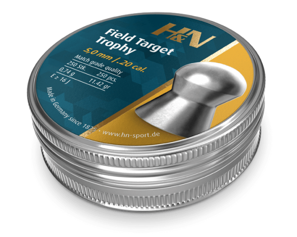 H&N Field Target Trophy .20 Caliber, 11.42 Grains, Domed 250ct Airgun Pellets
