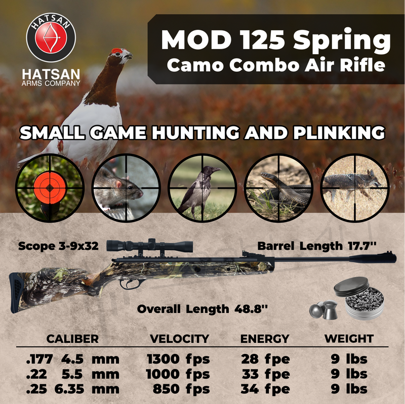 Hatsan Mod 125 Spring Camo Combo .22 Cal Air Rifle