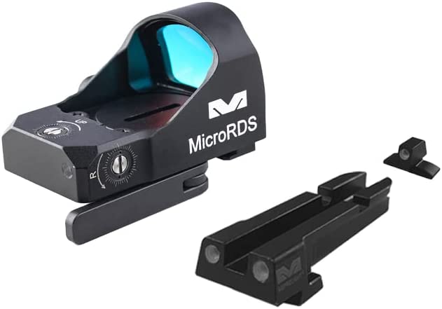 Meprolight microRDS Red Dot micro Sight with Quick Detach (QD) Adaptor and Backup Day/Night Sights (88070503) For MASADA 9 / TACTICAL