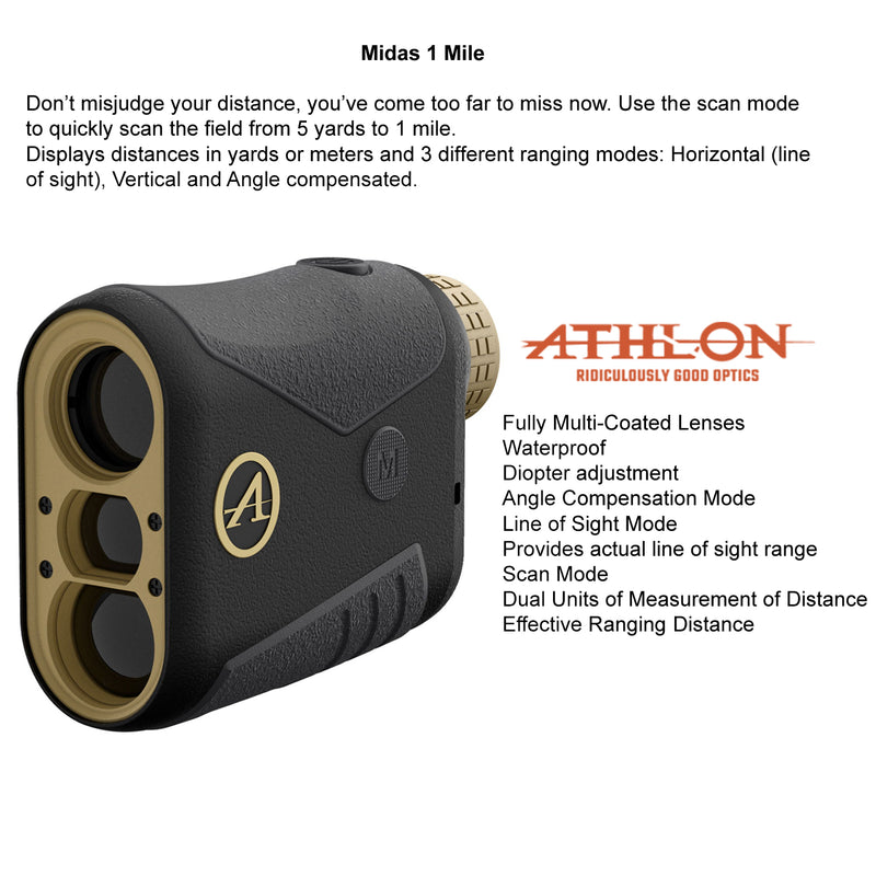 Athlon Midas 1 Mile 6x Magnification Laser Rangefinder