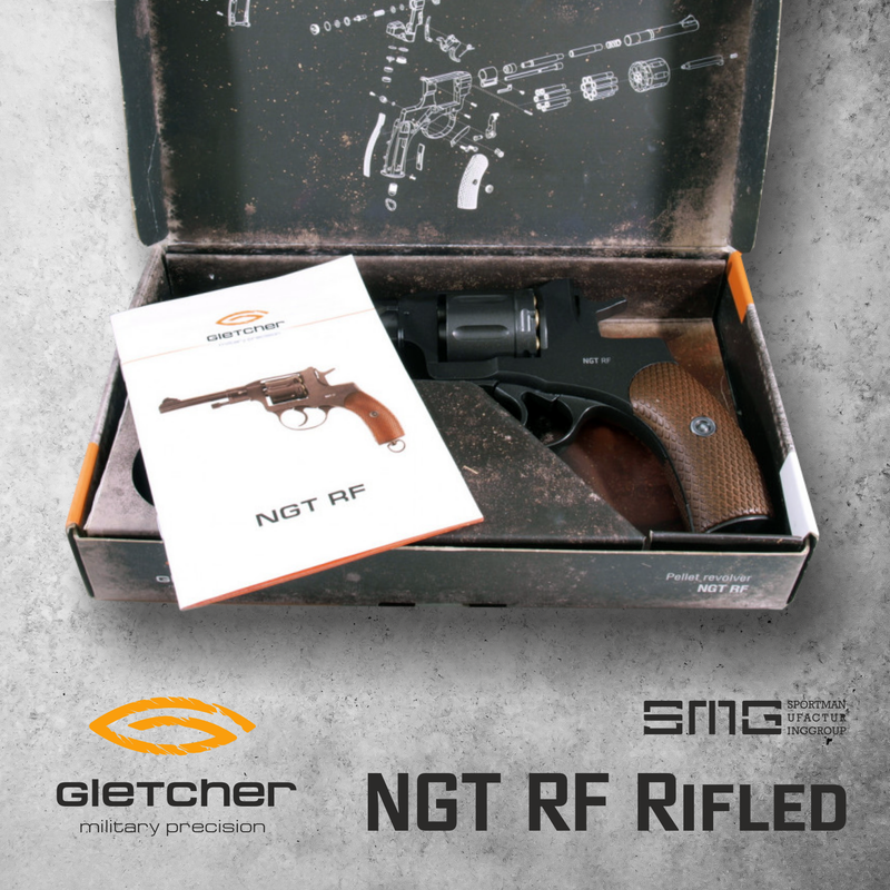 Gletcher NGT RF CO2 Pellet Air Pistol with Safety Lever with Included Bundle