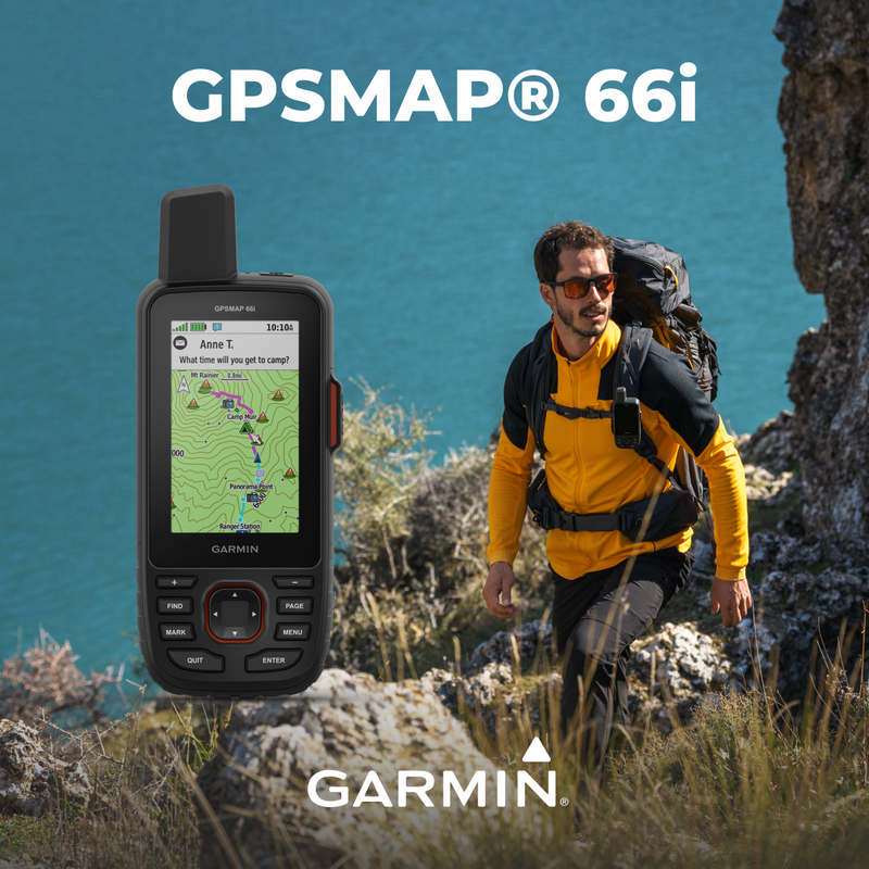 Garmin GPSMAP 66i, GPS Handheld and Satellite Communicator, TopoActive Mapping and inReach Technology with Wearable4U PowerPack Bundle