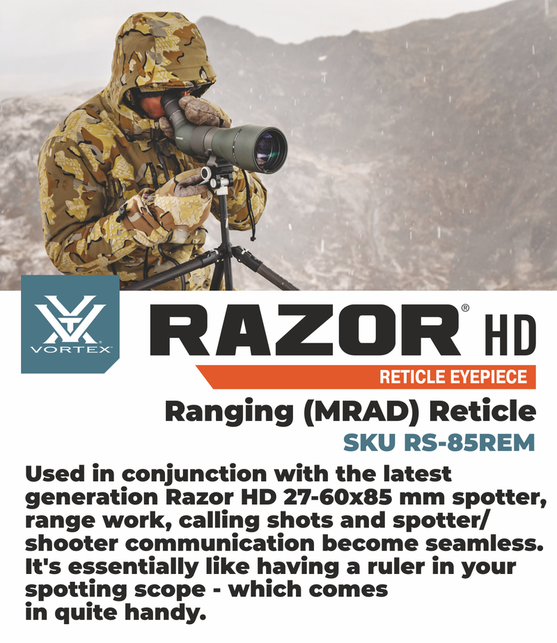 Vortex Optics Razor HD Reticle Eyepiece Ranging MRAD with Free Hat and Lens Cleaning Pen Bundle