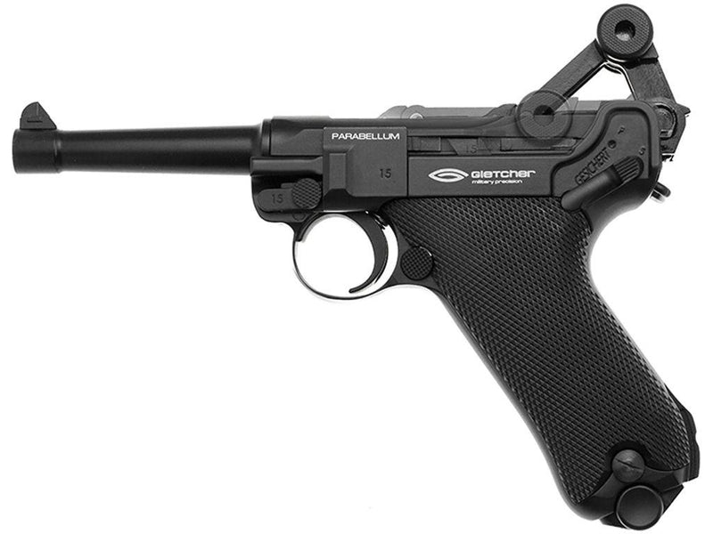 Gletcher Parabellum .177 Cal CO2 Blowback Full Metal Single-action BB Air Pistol with Included Bundle