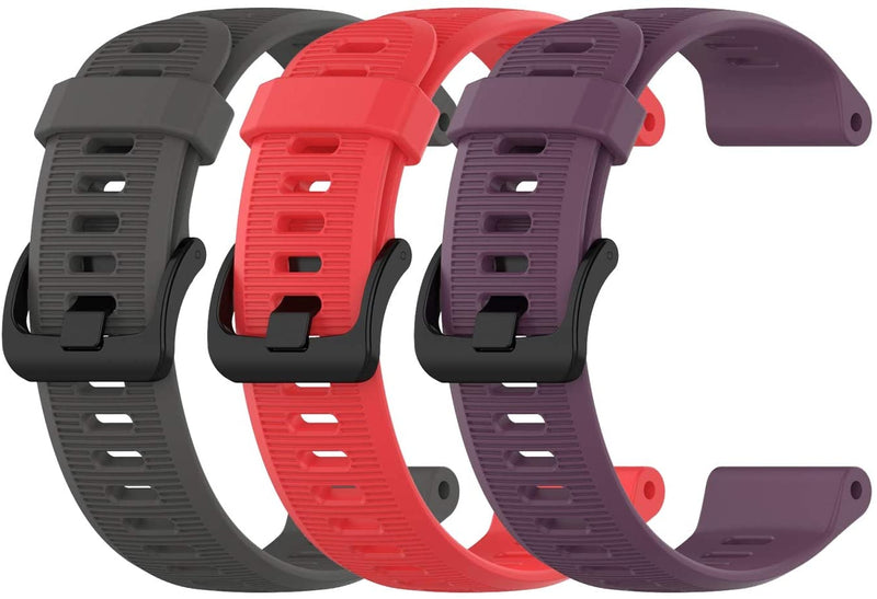 Garmin Forerunner 945 Bundle, Premium GPS Running/Triathlon Smartwatch with Music Included Wearable4U 3 Straps Bundle (Slate/Red/Purple)