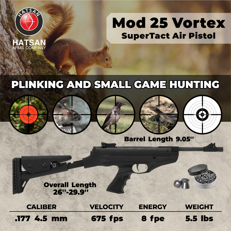 Hatsan MOD 25 SuperTact Vortex Breakbarrel .177 Caliber Air Pistol