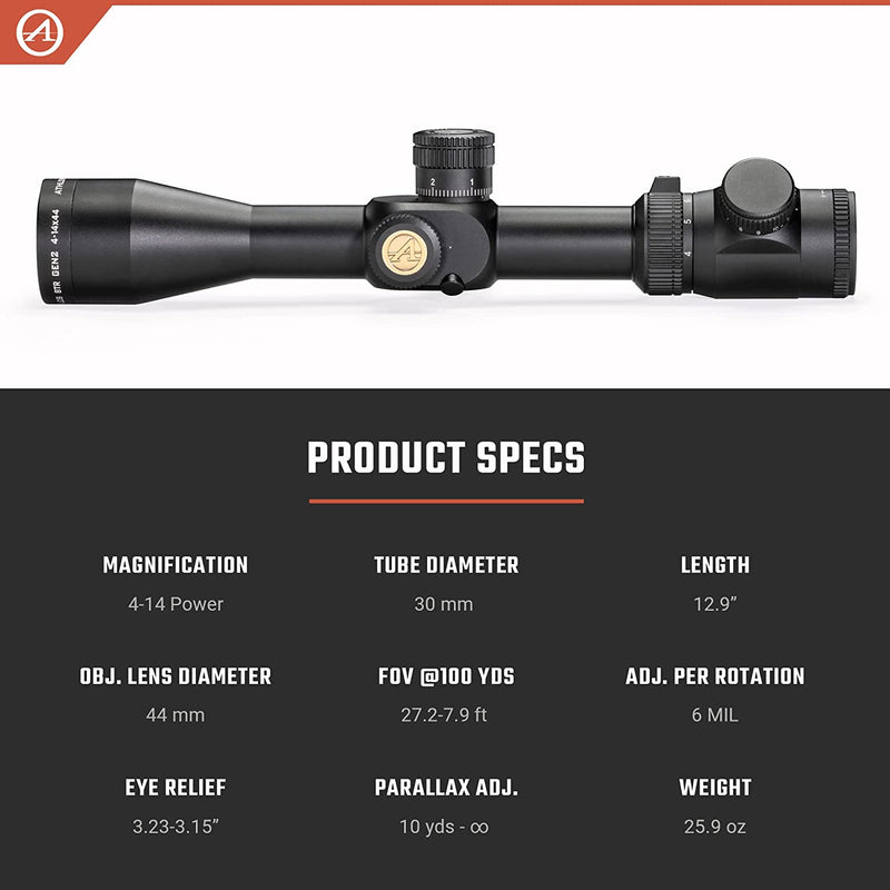 Athlon Optics Talos BTR GEN2 4-14×44 APRS10 FFP IR MIL Riflescope (215031)