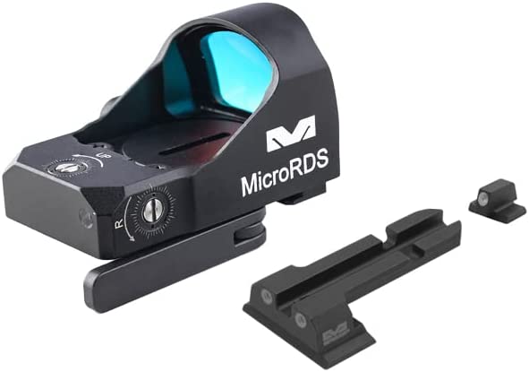 Meprolight microRDS Red Dot micro Sight with Quick Detach (QD) Adaptor and Backup Day/Night Sights (88070504) For M&P (Non-Optics ready)