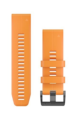 Garmin 010-12741-03 Quickfit 26 Watch Band - Solar Flare Orange Silicone - Accessory Band for Fenix 5X Plus/Fenix 5X