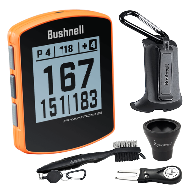 Bushnell Phantom 2 GPS Rangefinder with BITE magnetic mount and GreenView with Wearable4U Bundle