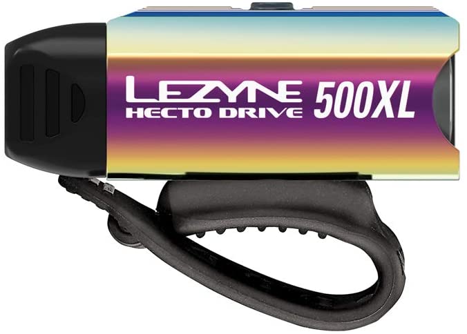 Lezyne Hecto Drive 500XL Bicycle Headlight, Bright 500 Lumens Daytime Flash, USB Rechargeable, Compact, Durable, LED Front Bike Light Neo Metallic