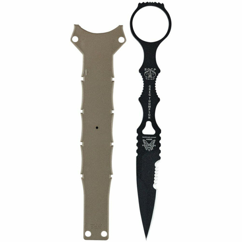 Benchmade SOCP Serrated Knife with Trainer Blade 178SBKSN-COMBO Sand Sheath 3.22"