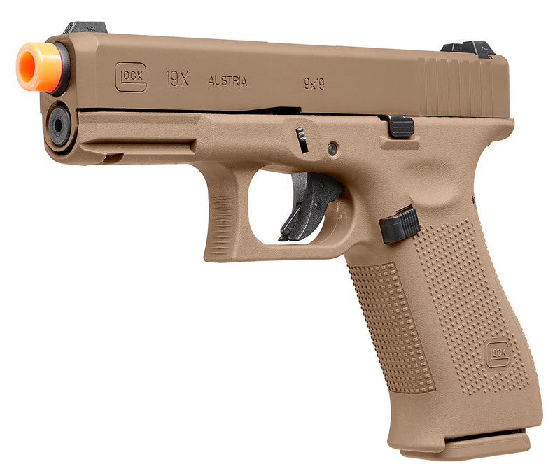 Umarex Glock G19X GBB Coyote Tan Green Gas Blowback Airsoft Pistol (2276328) with included Bundle