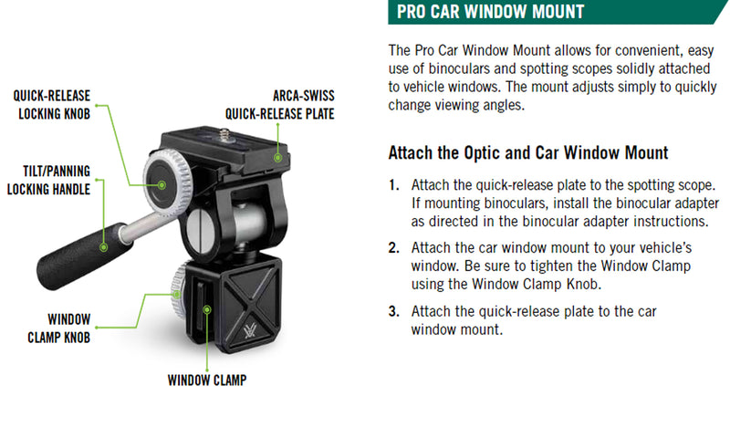 Vortex Optics Pro Car Window Mount CWM2