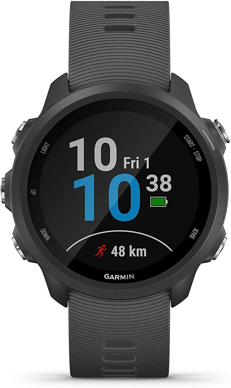 Garmin Forerunner 245 GPS Running Smartwatch with Included Wearable4U 3 Straps Bundle (Slate Grey 010-02120-00, Blue/Lime/White)