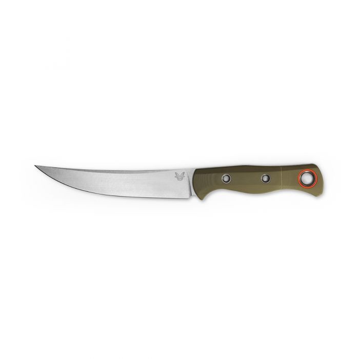 Benchmade 15500-3 Meatcrafter Plain Edge Fixed Blade Knife Green G-10 6.08"
