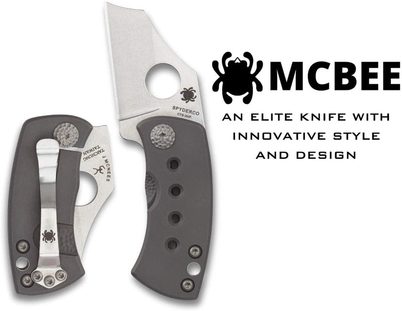 Spyderco McBee Plain Edge Premium Titanium Handle Folding Knife
