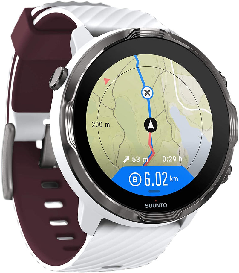 SUUNTO 7 White Burgundy GPS Smartwatch With Versatile Sports Experience