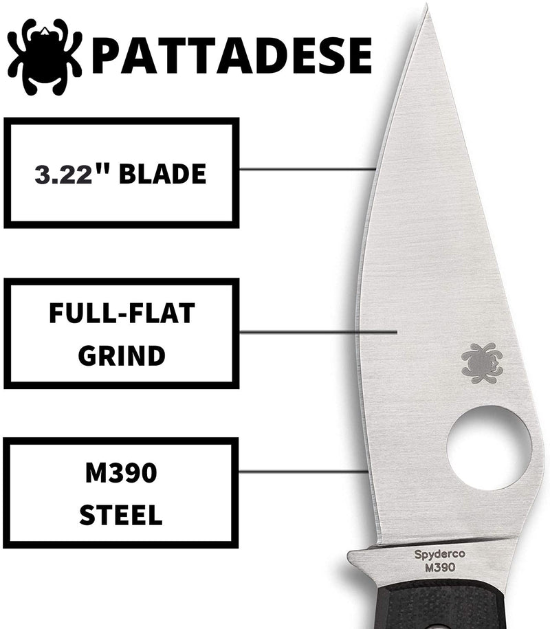 Spyderco C257GP Ethnic Series Pattadese PlainEdge Folding Pocket Knife
