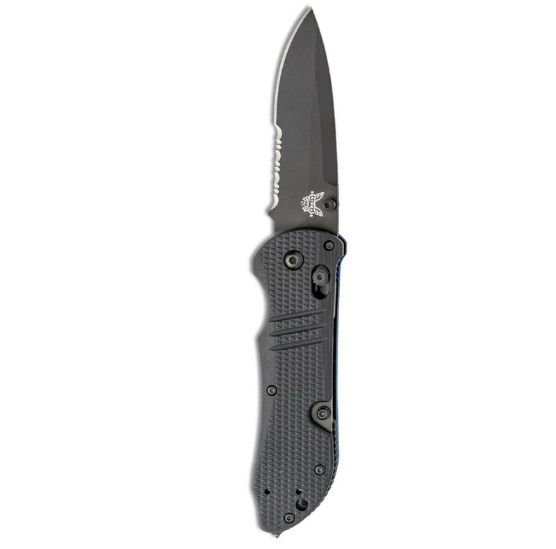 Benchmade 917SBK-1901 Thin Blue Line Tactical Triage Axis W/Hook, Black Serrated Edge Knife
