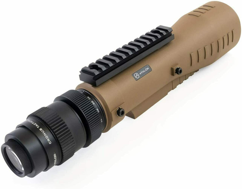 Athlon Optics Cronus Tactical 7-42x60 UHD Spotting Scope with Ranging Reticle (Tan) with included Wearable4U Lens Cleaning Pen and Lens Cleaning Cloth Bundle