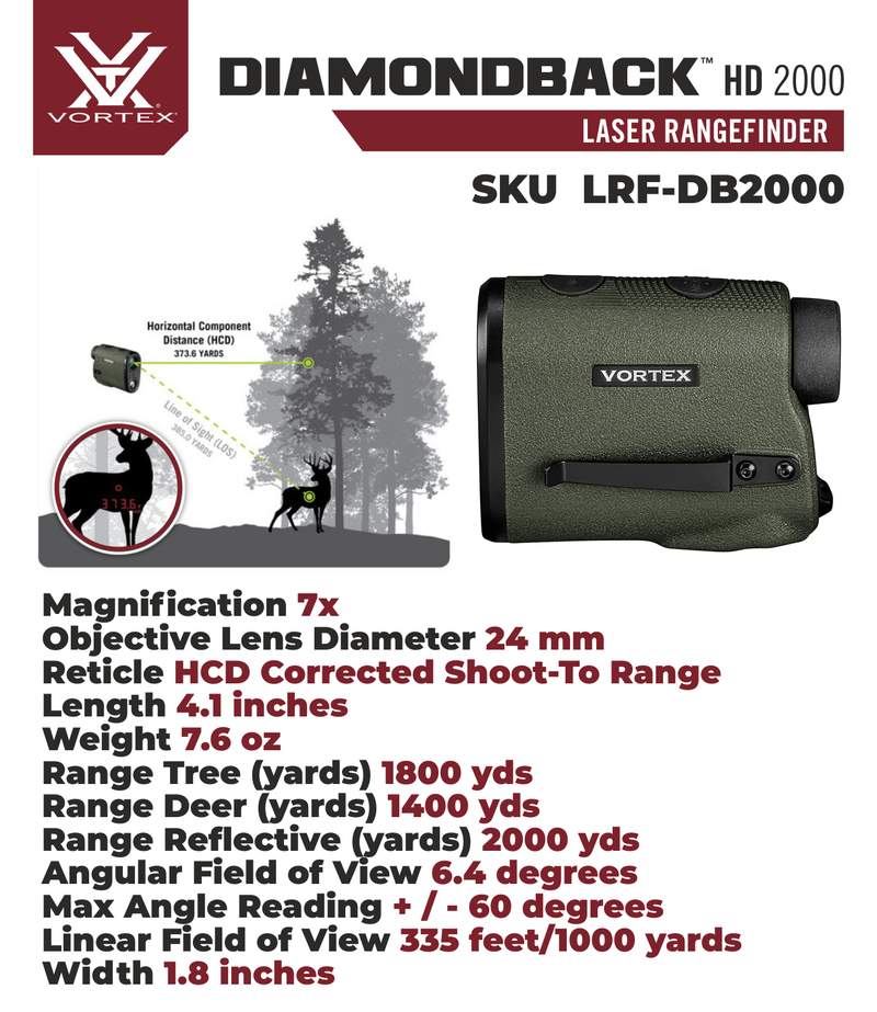 Vortex Optics Diamondback HD 2000 Laser Rangefinder LRF-DB2000
