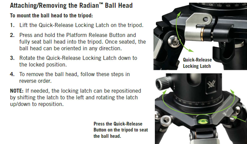 Vortex Optics TRH-BAL1 Radian Ball Head