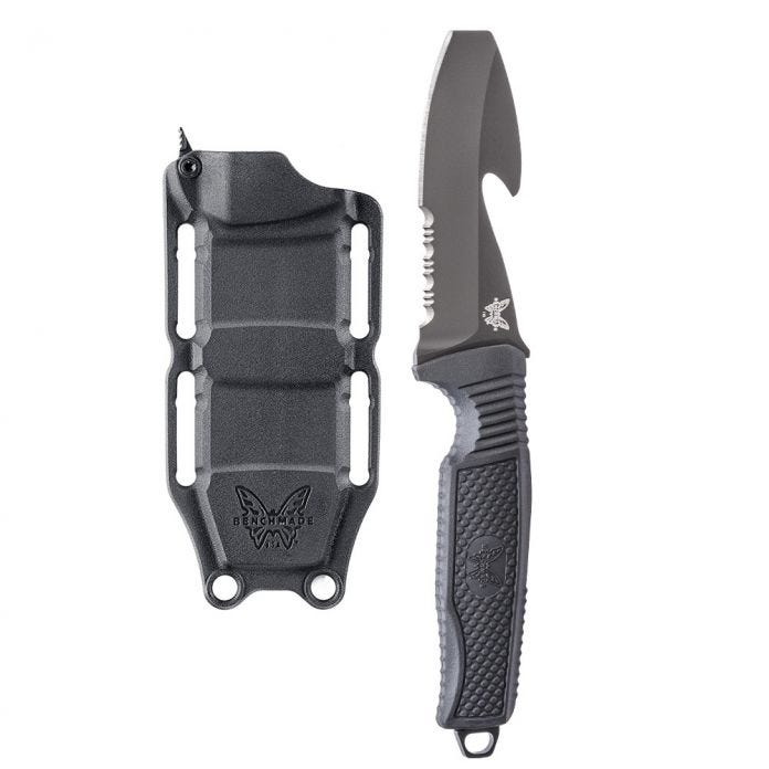 Benchmade 112SBK-BLK H20 Fixed Dive N680 Serrated Blade Knife