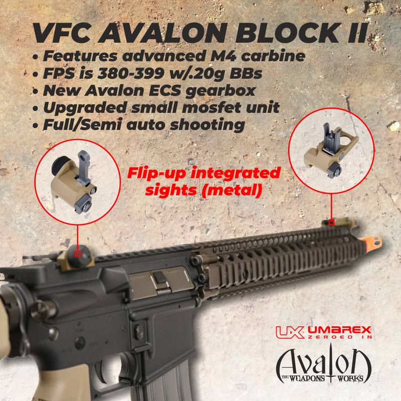 Umarex VFC Avalon Block II BB AEG Black / Tan Airsoft Rifle (2273324)