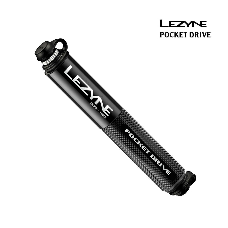 Lezyne Pocket Drive High Pressure Bicycle Hand Pump, Pocket Size, Black