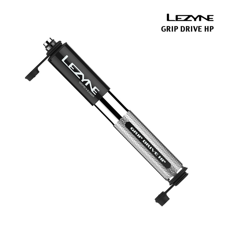 Lezyne Grip Drive HP High Pressure Bicycle Hand Pump, Small, Silver