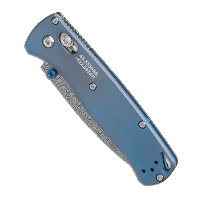 Benchmade Bugout Limited Edition Blue Titanium Ladder 3.2" Damasteel Blade 535-2204 Pocket Knife