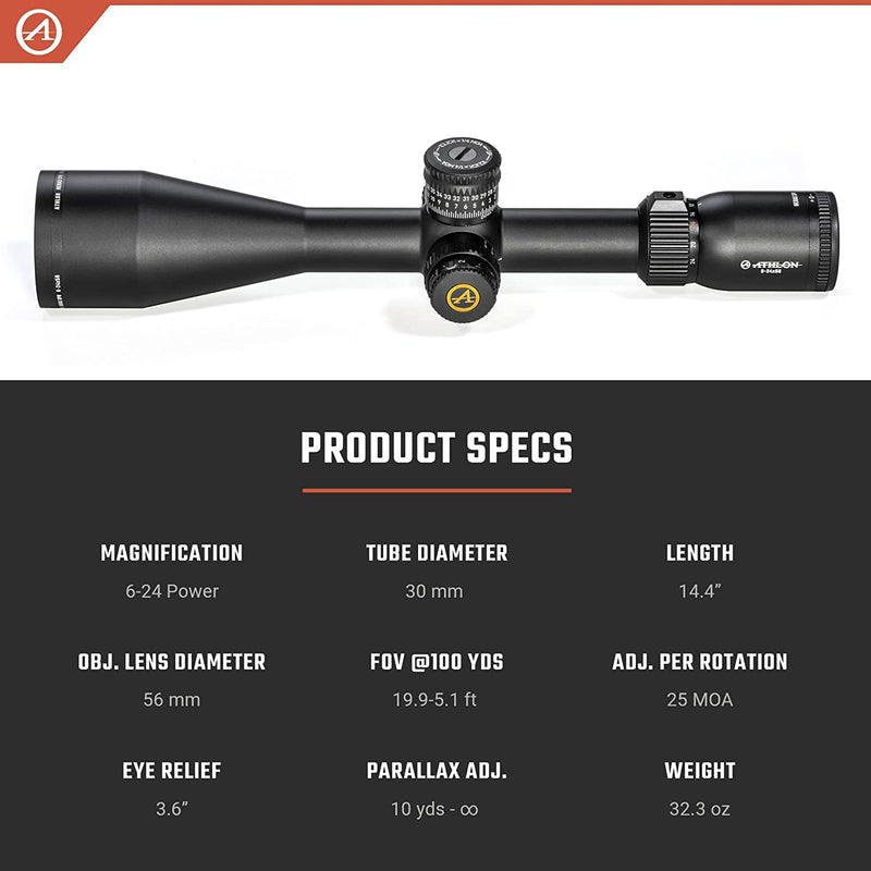 Athlon Optics Heras SPR 6-24×56 APLR9 FFP IR MOA Riflescope (214512)
