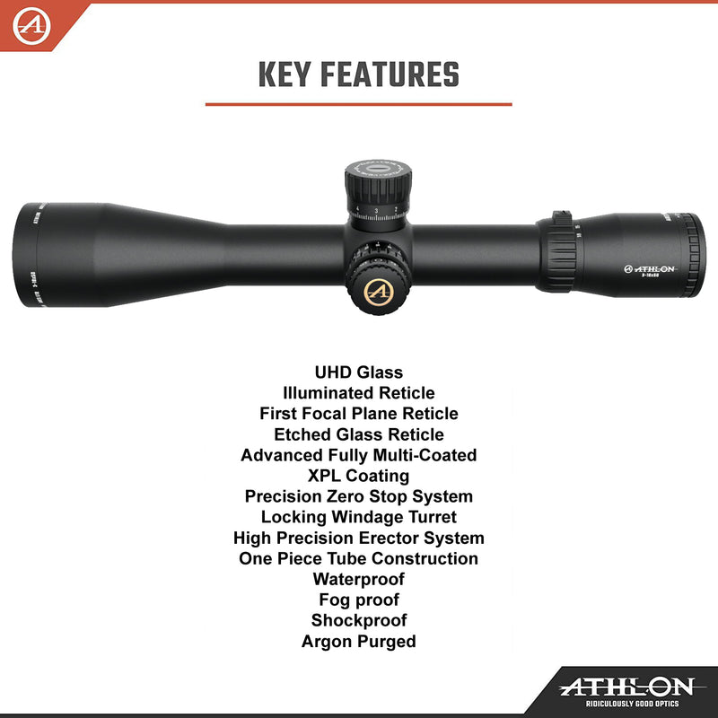Athlon Ares ETR 3-18X50 Riflescope APRS6 FFP IR MIL UHD Reticle with Wearable4U Lens Cleaning Pen Bundle