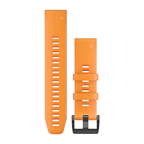Garmin 010-12740-04 Quickfit 22 Watch Band - Solar Flare Orange Silicone - Accessory Band for Fenix 5 Plus/Fenix 5