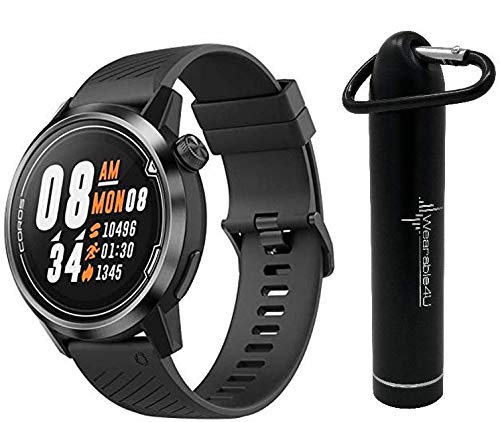 Coros APEX Premium Multisport Watch with Wearable4U Compact Power Bank Bundle (42mm, Black/Gray)