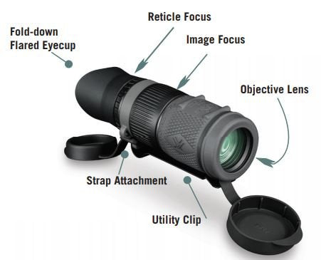 Vortex Optics Recce Pro HD 8x32 Tactical Monocular RP-100 w/ Armored Coating