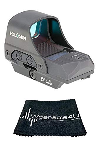 Holosun Green Circle Dot/Solar Panel HE510C-GR with included Wearable4U Lens Cleaning Towel Bundle