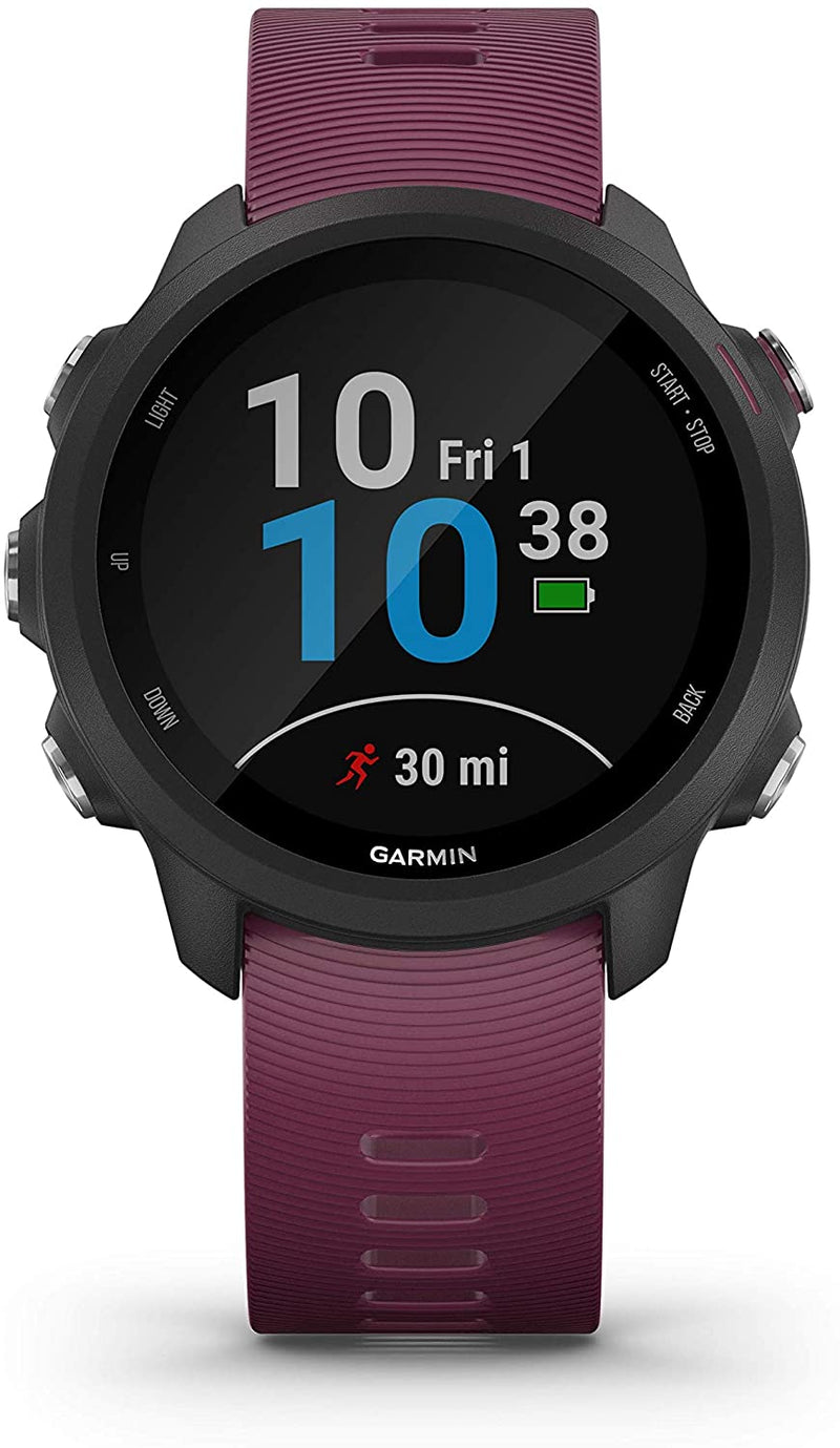Garmin Forerunner 245 GPS Running Smartwatch with Included Wearable4U 3 Straps Bundle (Berry 010-02120-01, Khaki/Red/White)