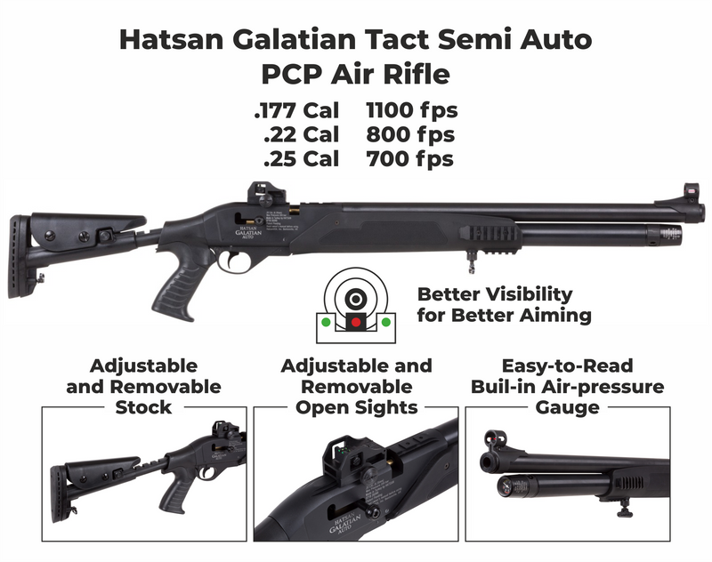 Hatsan Galatian Tact Semi Auto .25 Caliber PCP Air Rifle