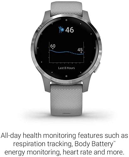 Garmin Vivoactive 4S GPS Smartwatch and Wearable4U Power Pack Bundle (Powder Gray/Silver)